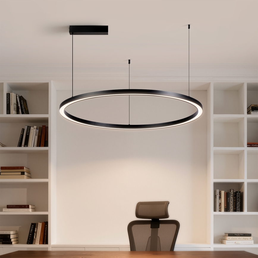 Brilagi - Lámpara colgante LED regulable en cable PORTOFINO LED/60W/230V 3000-6000K Ø 80 cm negra + mando a distancia