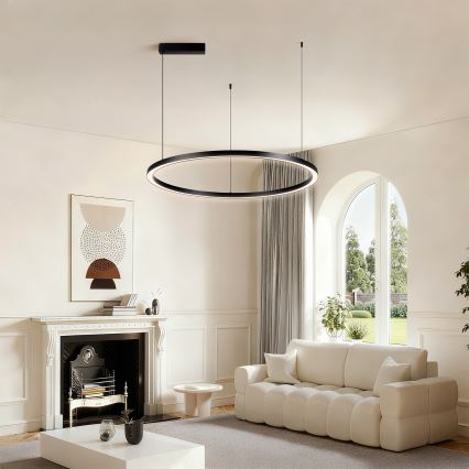 Brilagi - Lámpara colgante LED regulable en cable PORTOFINO LED/60W/230V 3000-6000K Ø 80 cm negra + mando a distancia