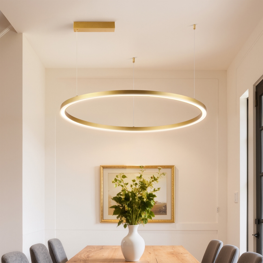 Brilagi - Lámpara colgante LED regulable con suspensión por cable PORTOFINO LED/60W/230V 3000-6000K Ø 80 cm dorado + mando a distancia