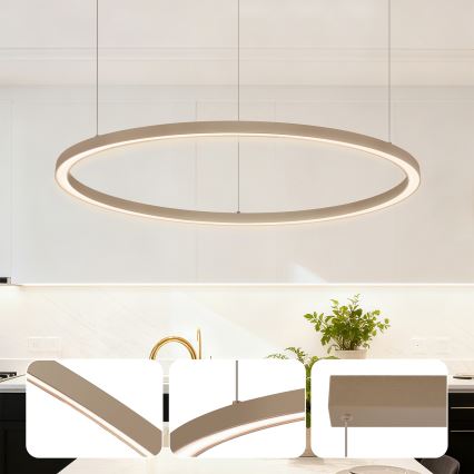 BRILAGI - Lámpara colgante LED regulable suspendida por cable PORTOFINO LED/60W/230V 3000-6000K Ø 80 cm beige + mando a distancia