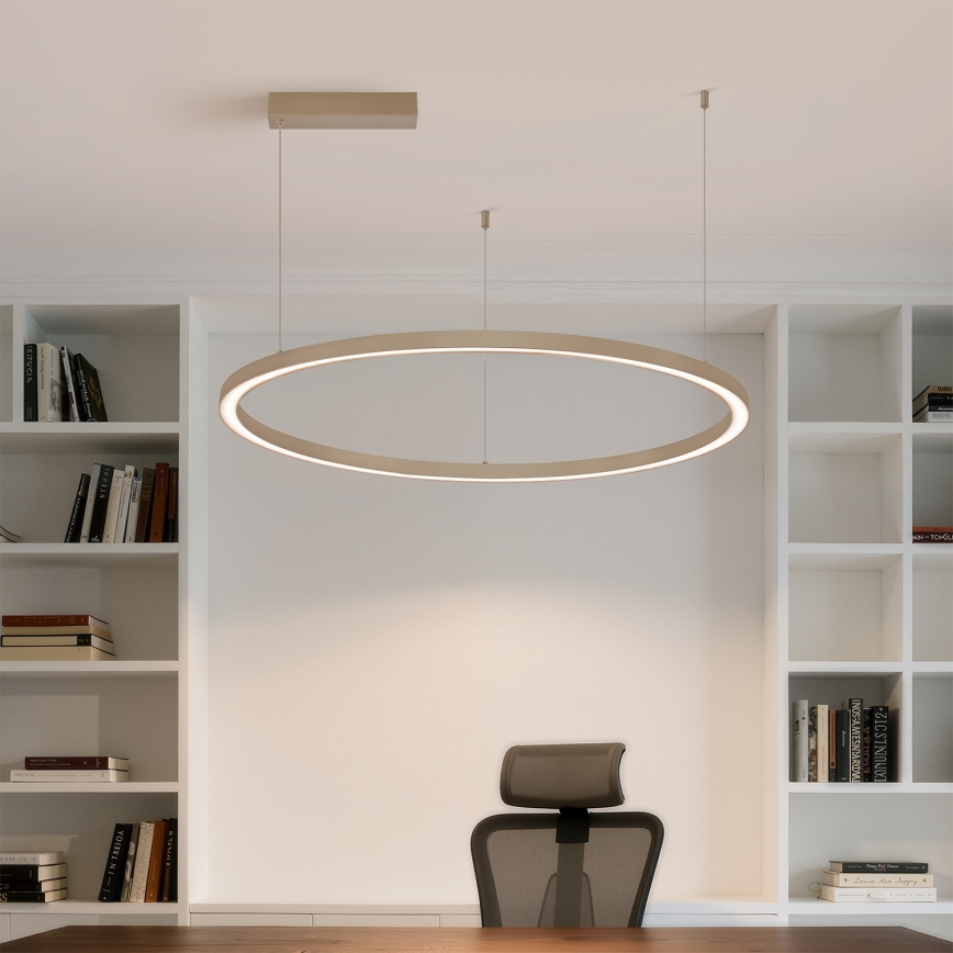 BRILAGI - Lámpara colgante LED regulable suspendida por cable PORTOFINO LED/60W/230V 3000-6000K Ø 80 cm beige + mando a distancia