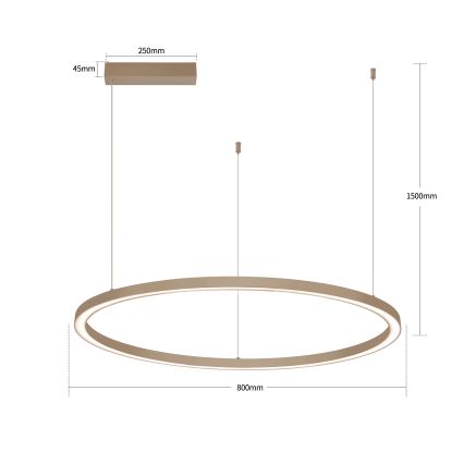 BRILAGI - Lámpara colgante LED regulable suspendida por cable PORTOFINO LED/60W/230V 3000-6000K Ø 80 cm beige + mando a distancia