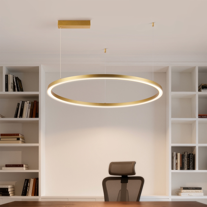 Brilagi - Lámpara colgante regulable con cable PORTOFINO LED/60W/230V 3000-6000K Ø 80 cm dorada + control remoto