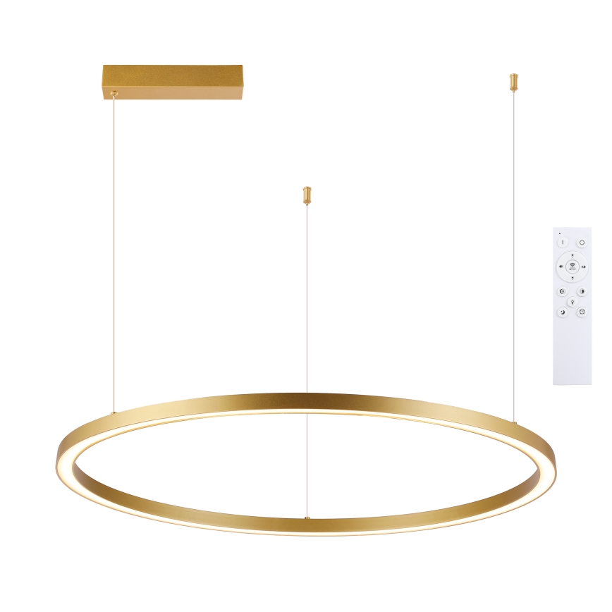 Brilagi - Lámpara colgante regulable con cable PORTOFINO LED/60W/230V 3000-6000K Ø 80 cm dorada + control remoto