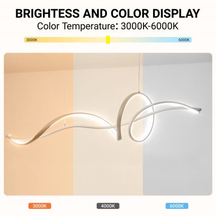 Brilagi - Lámpara colgante LED regulable con cable SIGNATURE LED/55W/230V 3000-6000K 120x23 cm beige + mando a distancia