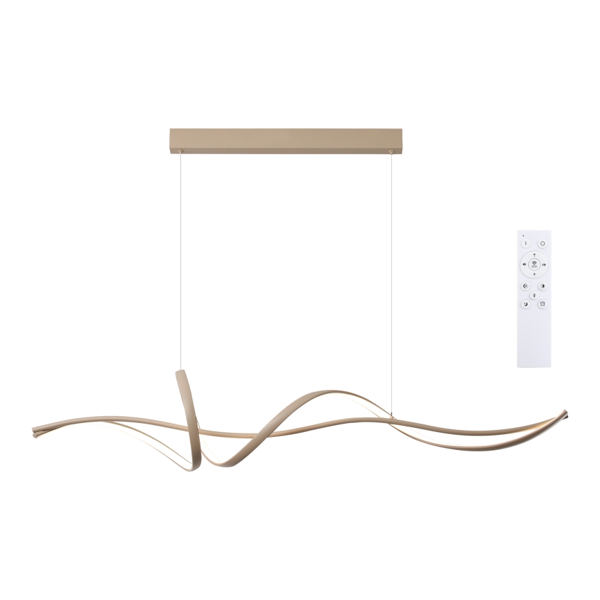 Brilagi - Lámpara colgante LED regulable con cable SIGNATURE LED/55W/230V 3000-6000K 120x23 cm beige + mando a distancia