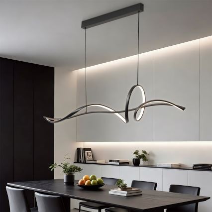 Brilagi - Lámpara colgante LED regulable con cable SIGNATURE LED/55W/230V 3000-6000K 120x23 cm negro + mando a distancia