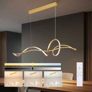 Brilagi - Lámpara colgante LED regulable SIGNATURE LED/55W/230V 3000-6000K 120x23 cm acabado dorado + mando a distancia