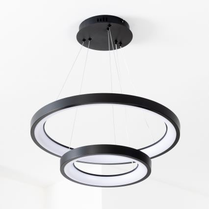 Brilagi - Lámpara colgante LED regulable FALCON SLIM LED/68W/230V 3000-6500K Ø 50 cm negra + control remoto