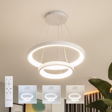 Brilagi - Lámpara colgante LED regulable suspendida por cable FALCON SLIM LED/68W/230V 3000-6500K, diámetro 50 cm, color blanco, con mando a distancia