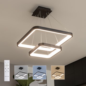 Brilagi - Lámpara colgante LED regulable suspendida por cable FALCON SLIM LED/78W/230V 3000-6500K 50x50 cm negra + mando a distancia