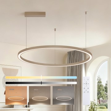 Brilagi - Lámpara colgante LED regulable suspendida por cable PORTOFINO LED/60W/230V 3000-6000K Ø 80 cm beige + mando a distancia