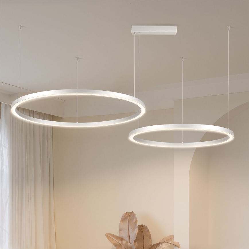 Brilagi - Lámpara colgante LED regulable PORTOFINO LED/98W/230V 3000-6000K plateada + mando a distancia