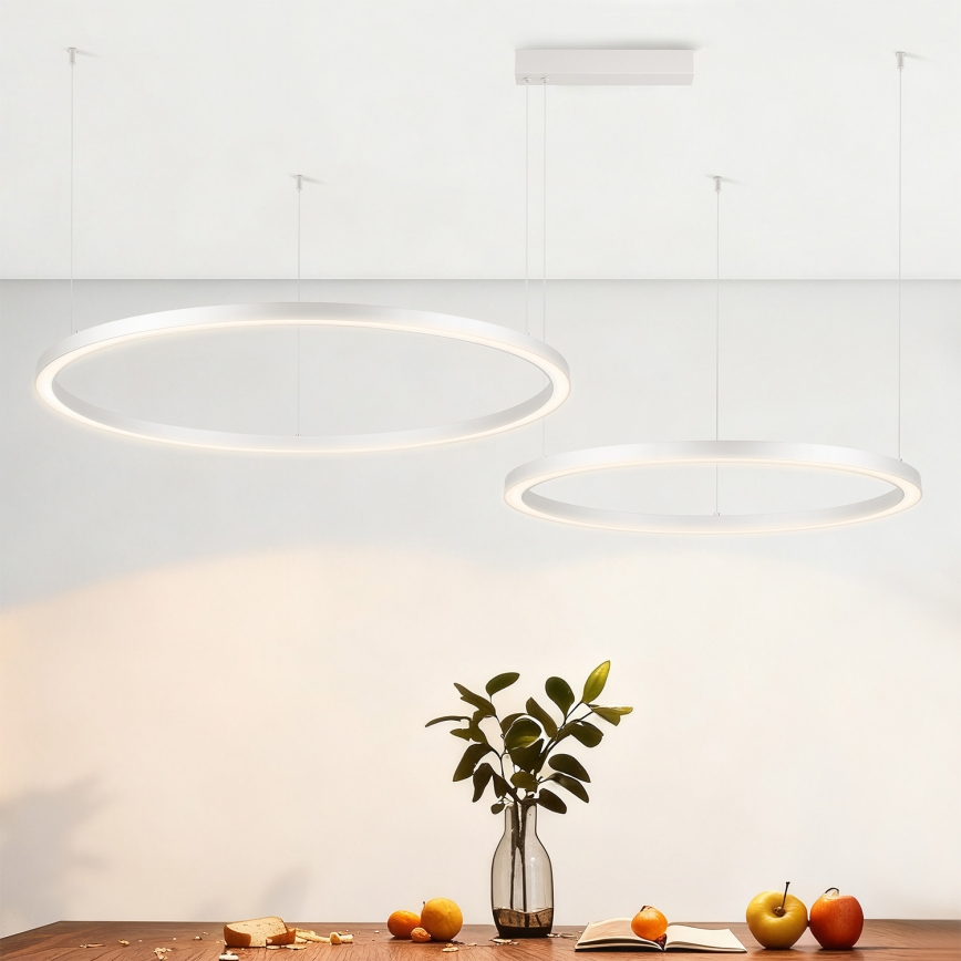 Brilagi - Lámpara colgante LED regulable PORTOFINO LED/98W/230V 3000-6000K plateada + mando a distancia