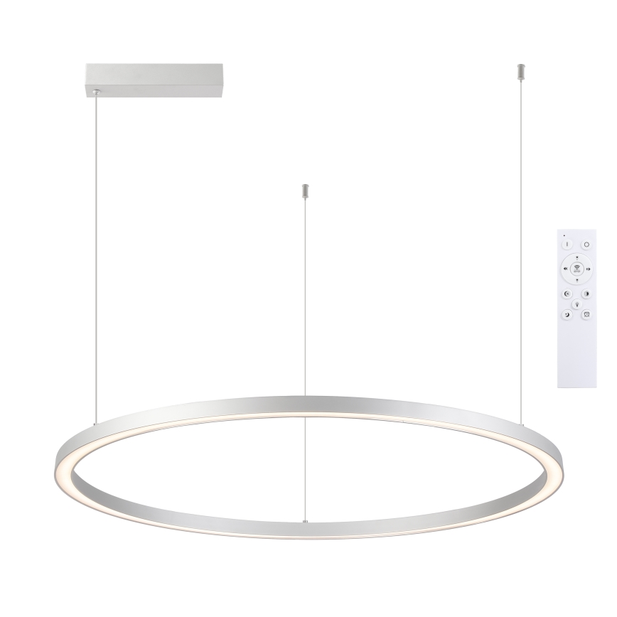 Brilagi - Lámpara colgante LED regulable PORTOFINO LED/98W/230V 3000-6000K plateada + mando a distancia