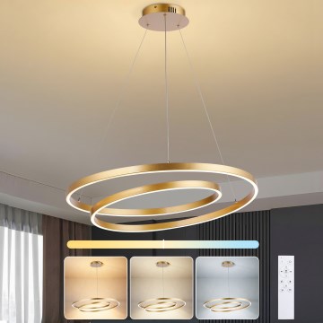 Brilagi - Lámpara colgante LED regulable TWISTER LED/75W/230V 3000-6000K Ø 70 cm dorado + mando a distancia