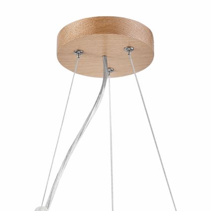 Brilagi - Lámpara colgante regulable LED RGBW con suspensión por cable CARVALHO 2xE27/9W/230V 2700-6500K Wi-Fi roble, Ø 37 cm