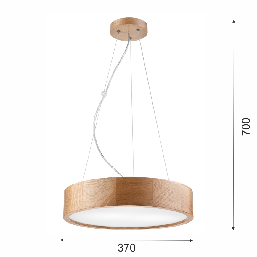 Brilagi - Lámpara colgante regulable LED RGBW con suspensión por cable CARVALHO 2xE27/9W/230V 2700-6500K Wi-Fi roble, Ø 37 cm