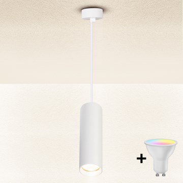 Brilagi - Lámpara colgante LED RGBW regulable con cable SELE 1xGU10/4,8W/230V 3000K blanco + mando a distancia
