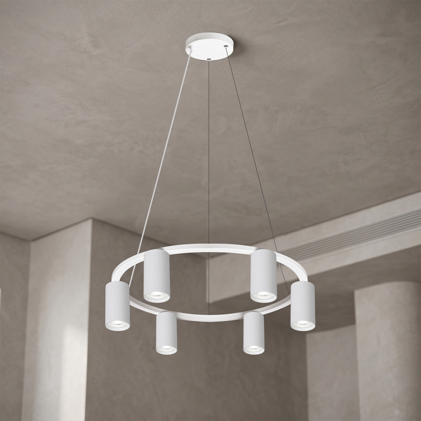 BRILAGI - Lámpara colgante LED RGBW regulable suspendida por cable SELE 6xGU10/6,5W/230V 2700-6500K blanco + mando a distancia