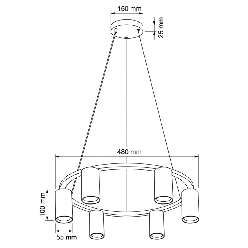 BRILAGI - Lámpara colgante LED RGBW regulable suspendida por cable SELE 6xGU10/6,5W/230V 2700-6500K blanco + mando a distancia