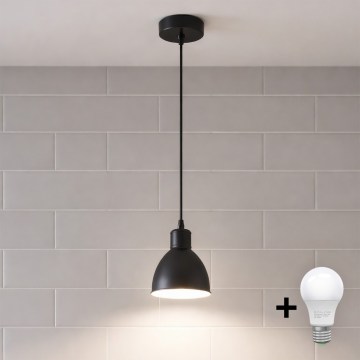 Brilagi - Lámpara colgante LED RIDDY con cable 1xE27/60W/230V negra