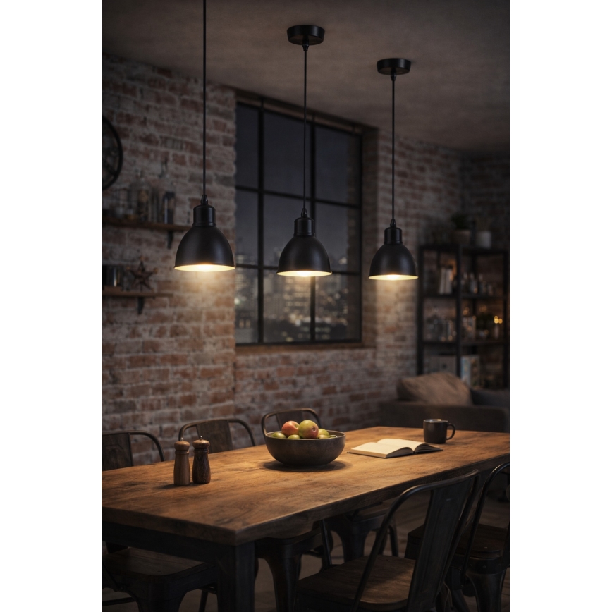 BRILAGI - Lámpara colgante LED RIDDY con cable 1xE27/60W/230V negra