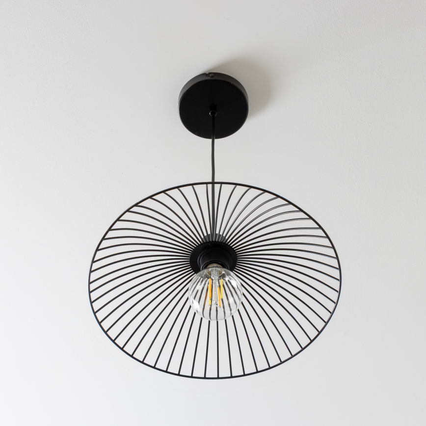 Brilagi - Lámpara colgante LED sobre cable CERIA WIRE 1xE27/40W/230V diámetro 38 cm negro