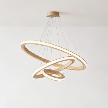 Brilagi - Lámpara colgante LED sobre cable UMEA WOOD LED/45W/230V Ø 60 cm madera