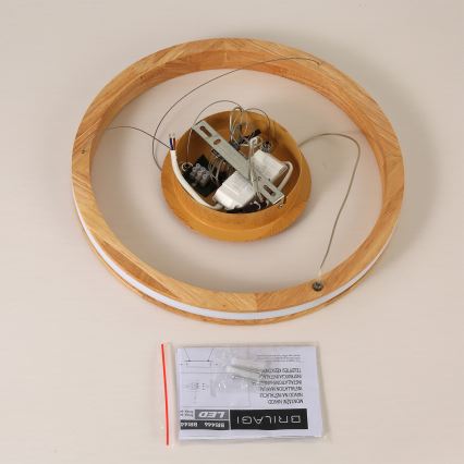 Brilagi - Lámpara colgante LED suspendida de cable UMEA WOOD LED/30W/230V, Ø 40 cm, madera