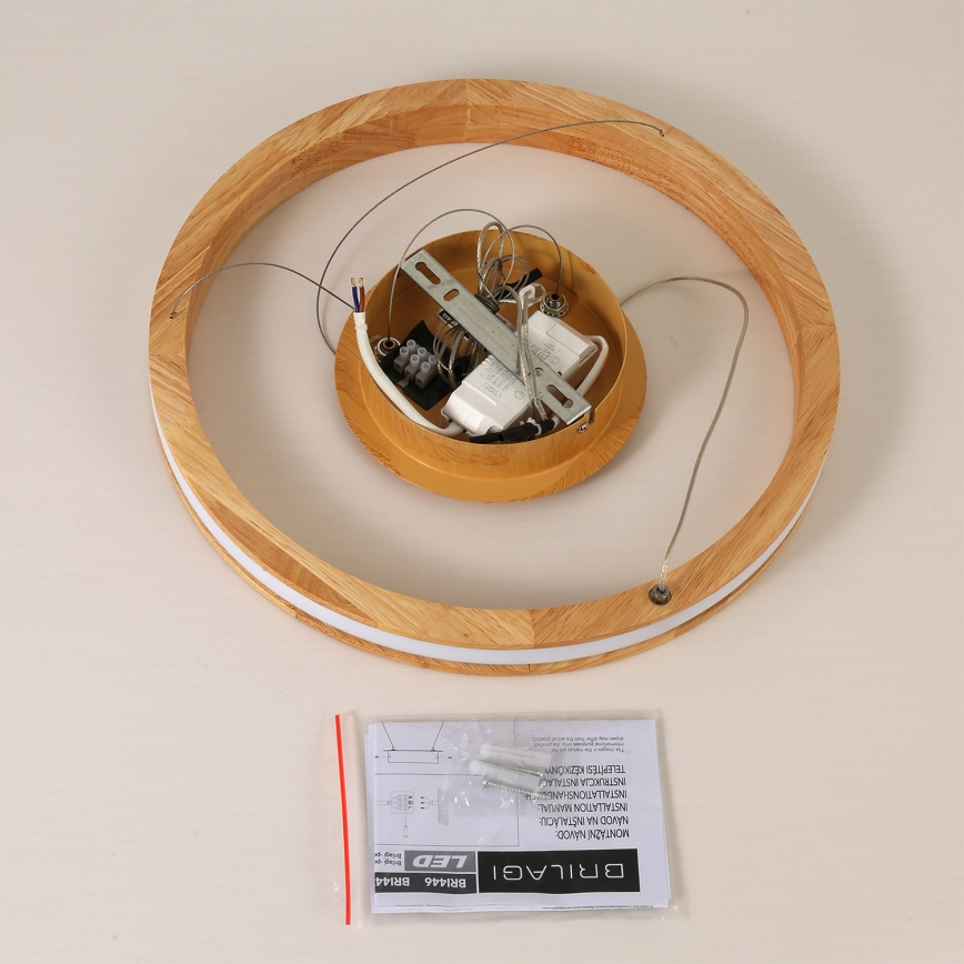 Brilagi - Lámpara colgante LED suspendida de cable UMEA WOOD LED/30W/230V, Ø 40 cm, madera