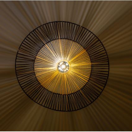 Brilagi - Lámpara colgante LED suspendida por cable CERIA BOHO 1xE27/40W/230V diámetro 50 cm negro/marrón