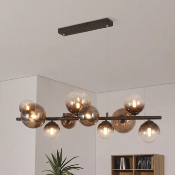 Brilagi - Lámpara colgante LED suspendida por cable MILLA 10xG9/3W/230V marrón/marrón ahumado