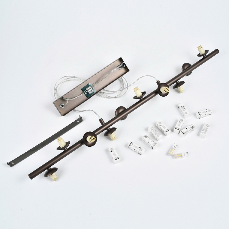 Brilagi - Lámpara colgante LED suspendida por cable MILLA 10xG9/3W/230V marrón/marrón ahumado