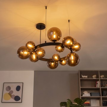 Brilagi - Lámpara colgante LED suspendida por cable MILLA 15xG9/3W/230V marrón/marrón ahumado