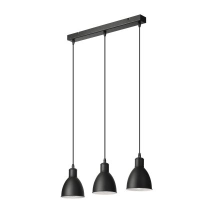 Brilagi - Lámpara colgante LED suspendida por cable RIDDY 3xE27/60W/230V negra