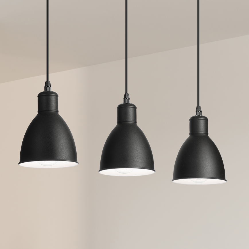 Brilagi - Lámpara colgante LED suspendida por cable RIDDY 3xE27/60W/230V negra