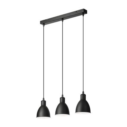 Brilagi - Lámpara colgante LED suspendida por cable RIDDY 3xE27/60W/230V negra