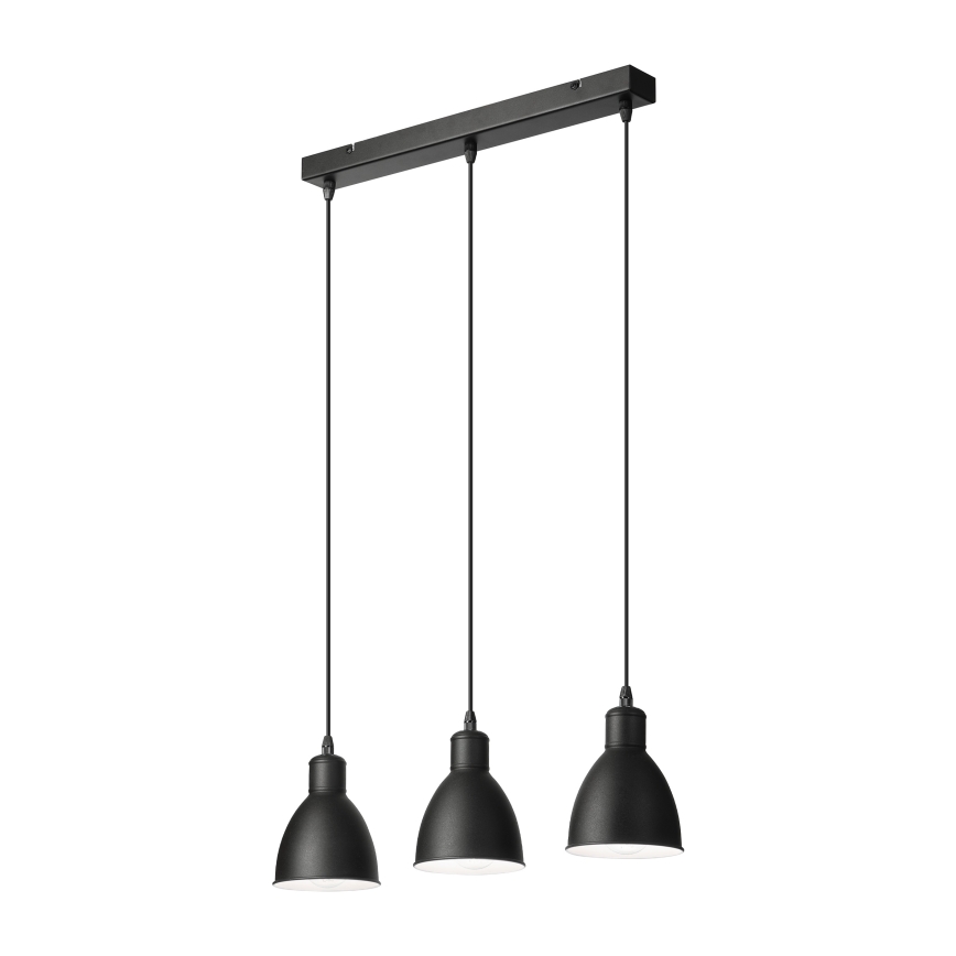 Brilagi - Lámpara colgante LED suspendida por cable RIDDY 3xE27/60W/230V negra