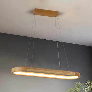 Brilagi - Lámpara colgante LED suspendida por cable UMEA WOOD LED/30W/230V 70x20 cm madera