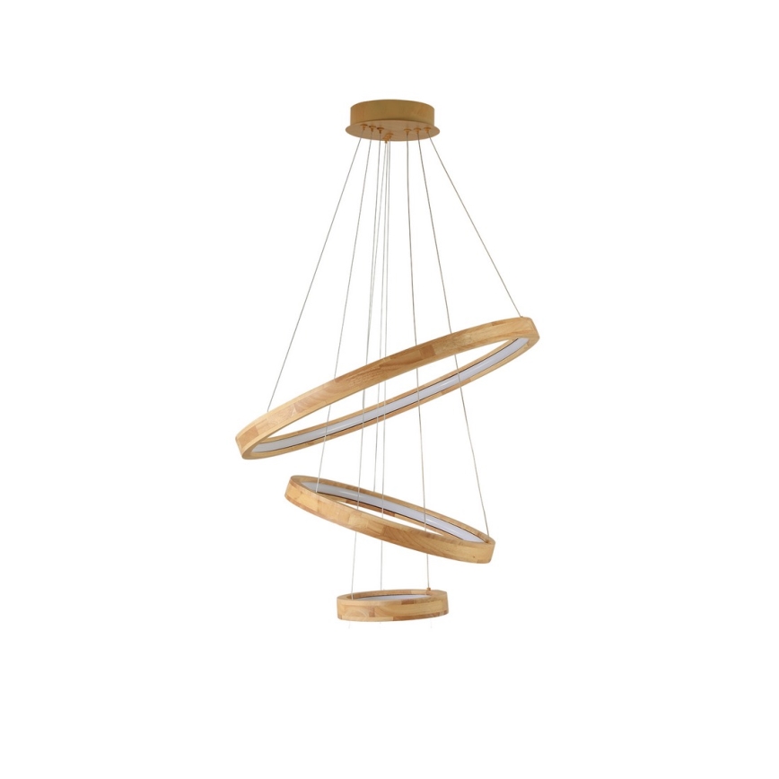 Brilagi - Lámpara colgante LED UMEA WOOD, 45 W, 230 V, Ø 60 cm, madera