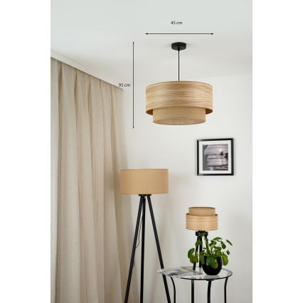 Brilagi - Lámpara colgante con cable MONTANA BOHO 1xE27/15W/230V diámetro 45 cm marrón/negro