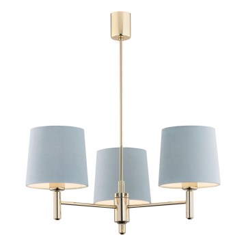 Brilagi - Lámpara colgante MONTE con varilla 3xE27/60W/230V azul/dorado