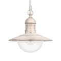 Brilagi - Lámpara colgante para exterior MOLDE 1xE27/60W IP44 blanco/pátina