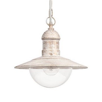 Brilagi - Lámpara colgante para exterior MOLDE 1xE27/60W IP44 blanco/pátina