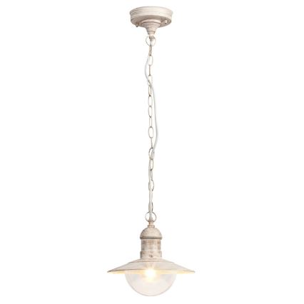Brilagi - Lámpara colgante para exterior MOLDE 1xE27/60W IP44 blanco/pátina