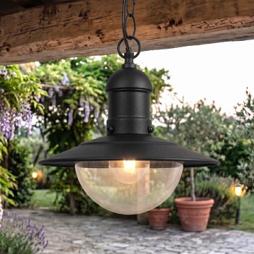 Brilagi - Lámpara colgante para exterior MOLDE 1xE27/60W IP44 negra