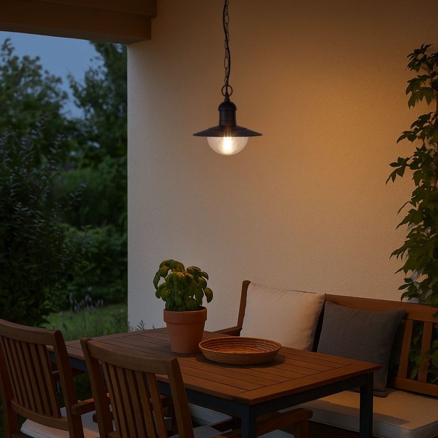 Brilagi - Lámpara colgante para exterior MOLDE 1xE27/60W IP44 negra