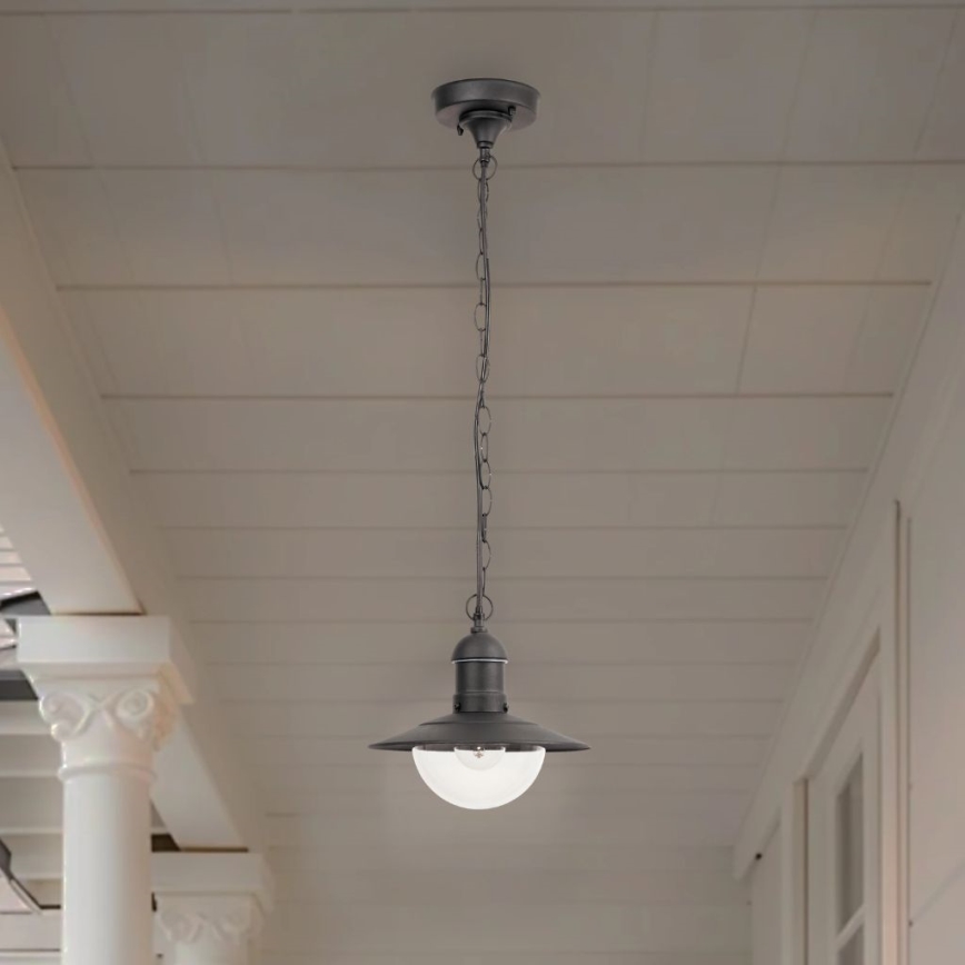 Brilagi - Lámpara colgante para exterior MOLDE 1xE27/60W IP44 negra
