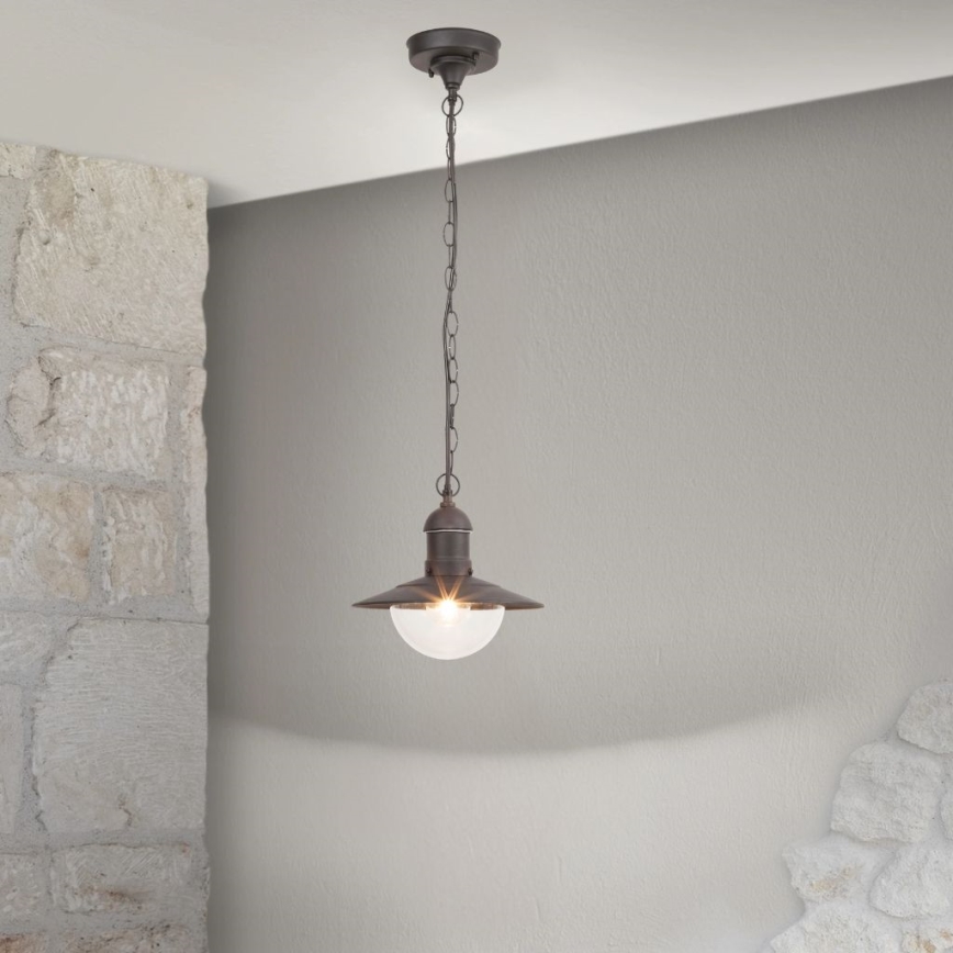 Brilagi - Lámpara colgante para exterior MOLDE 1xE27/60W IP44 negra